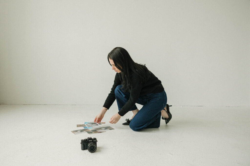 Detail shot of Alexia Rodriquez directing behind the scenes during a personal brand session