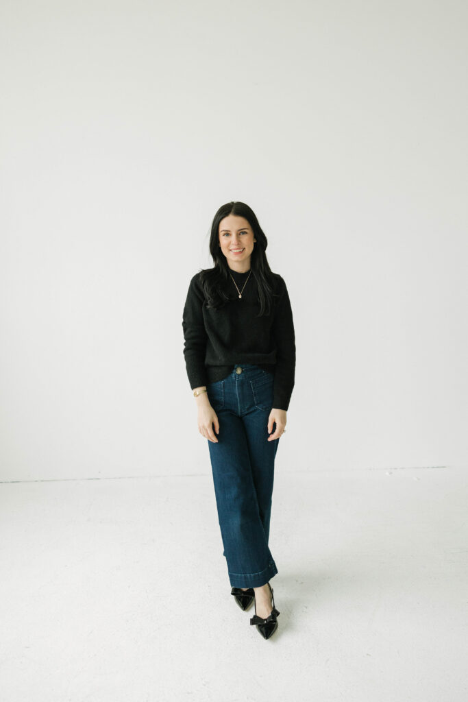Minimal brand session photography featuring Alexia Rodriquez in a clean, modern studio setting