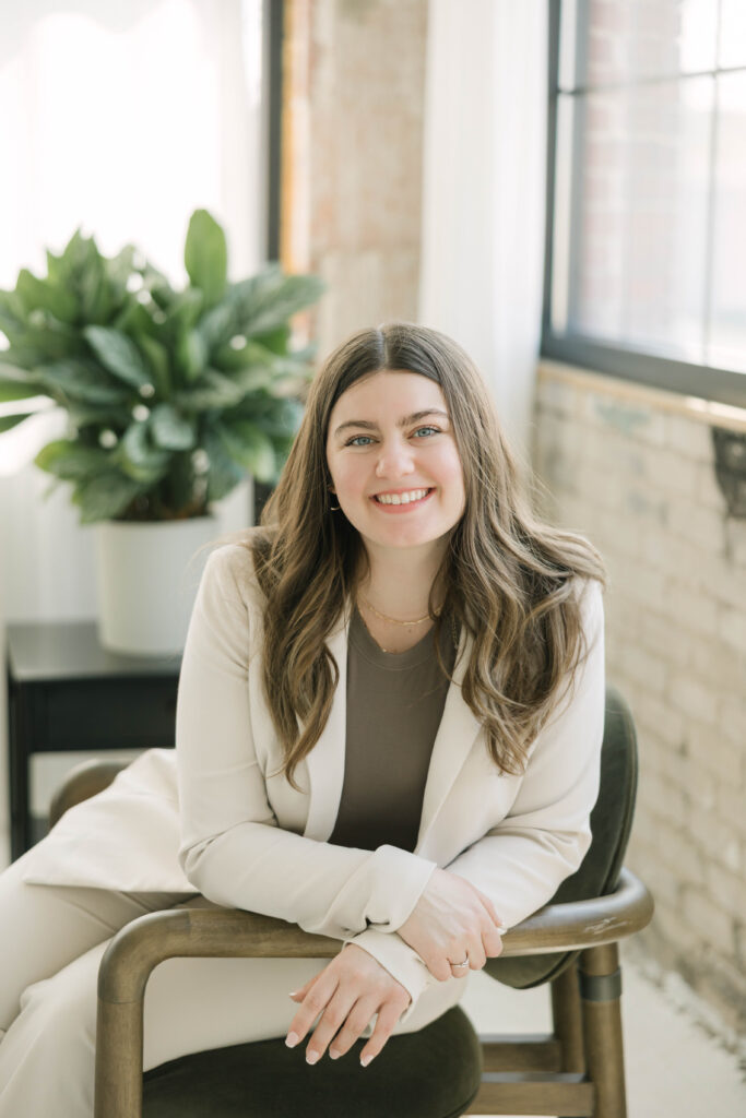 Clean, minimal portrait from a realtor’s brand photoshoot at Studio North in Milwaukee