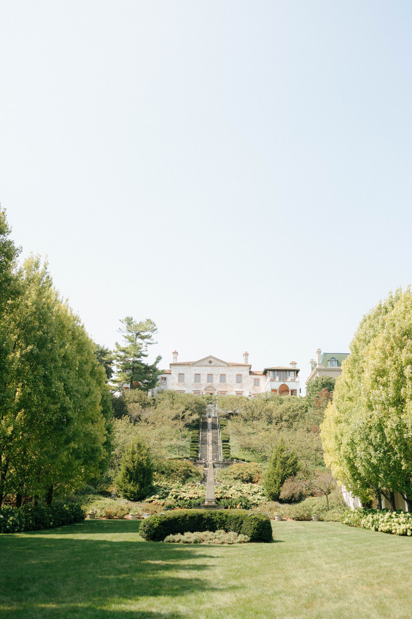 Detail shot of the villa and gardens from a Villa Terrace engagement session