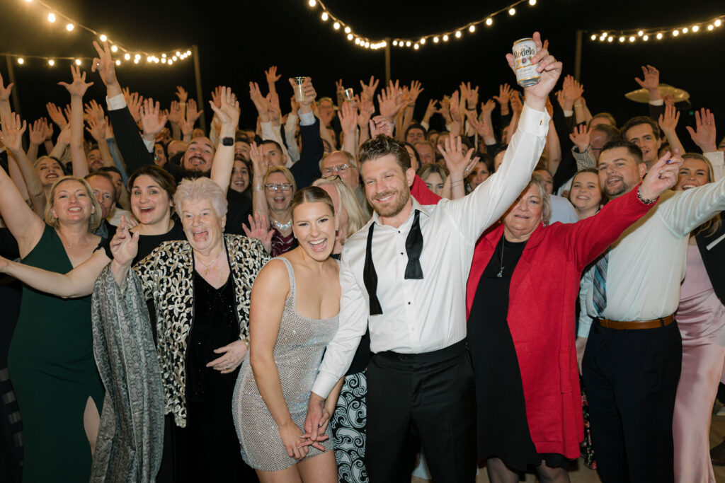 Bride and groom on the dancefloor at their Phoenix wedding at Papago Golf Club