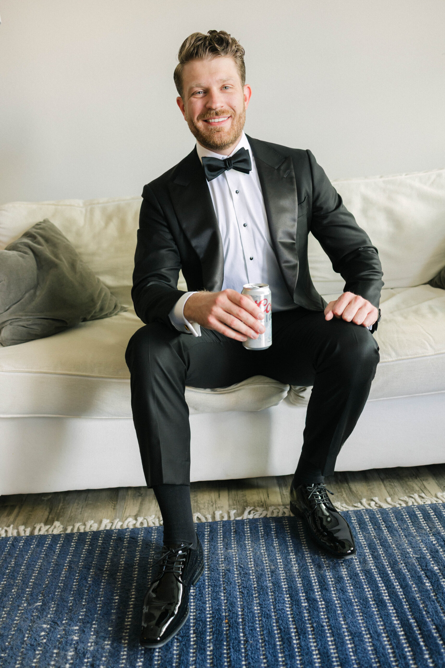 Groom's getting ready photo at a spring Phoenix wedding.