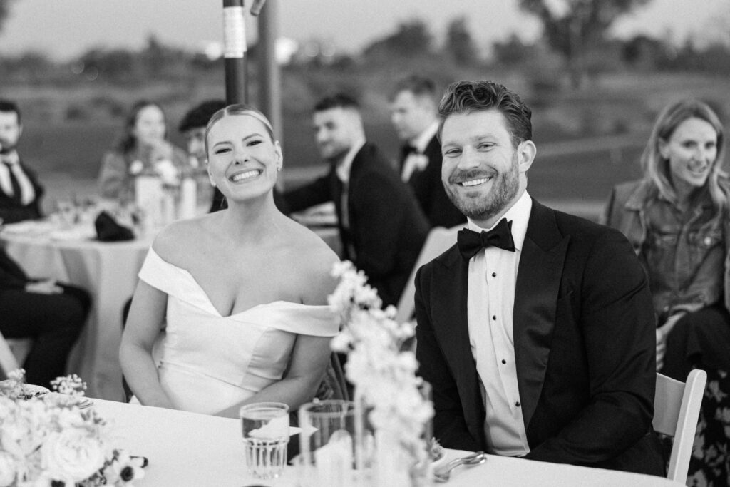 Bride and groom portrait from their Spring Phoenix wedding at Papago Golf Club.