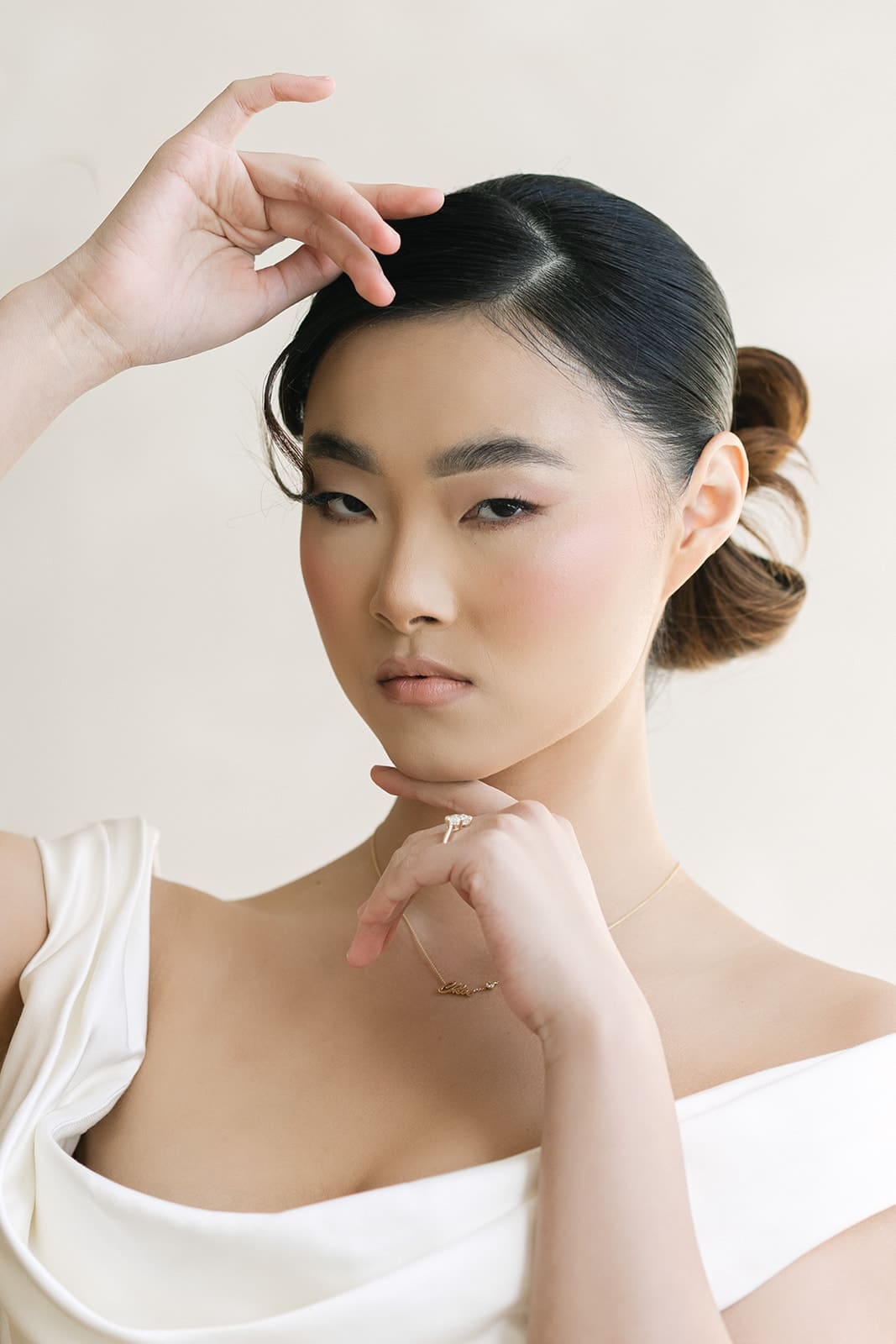 modern bridal portrait Chicago wedding editorial with clean minimal styling